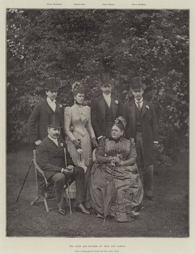 De hertog en hertogin van Teck en familie door English Photographer