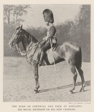 De Hertog van Cornwall en York in Adelaide, Zijne Koninklijke Hoogheid op zijn Nieuwe Paard door English Photographer