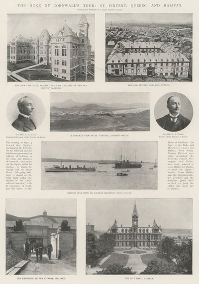 De tour van de hertog van Cornwall, St Vincent, Quebec en Halifax door English Photographer