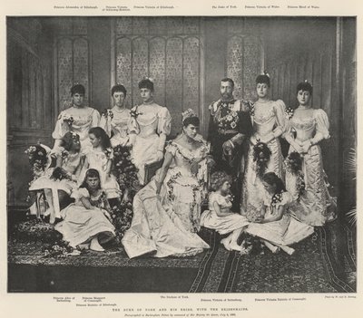 De Hertog van York en zijn Bruid, met de Bruidsmeisjes door English Photographer