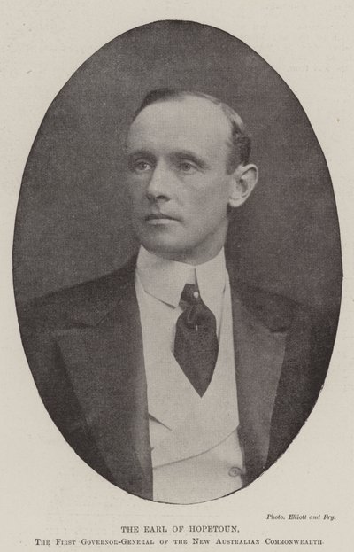 De graaf van Hopetoun, de eerste gouverneur-generaal van het nieuwe Australische Gemenebest door English Photographer