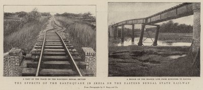 De gevolgen van de aardbeving in India op de Eastern Bengal State Railway door English Photographer