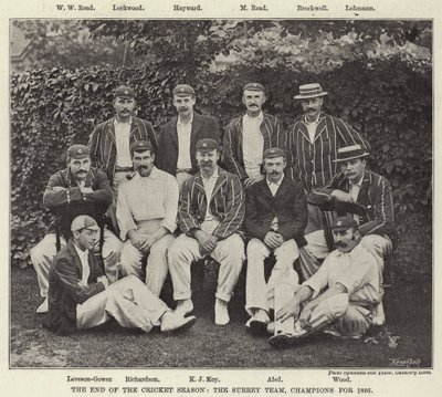 Het einde van het cricketseizoen, het Surrey-team, kampioenen van 1895 door English Photographer
