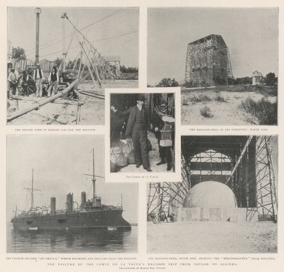 Het mislukken van de ballonreis van graaf de la Vaulx van Toulon naar Algiers door English Photographer