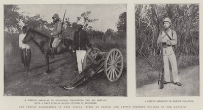 De Franse agressies in West-Afrika, typen van Franse en inheemse soldaten betrokken bij de opmars door English Photographer