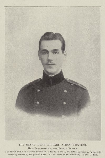 De grootvorst Michael Alexandrovitch, vermoedelijke erfgenaam van de Russische troon door English Photographer