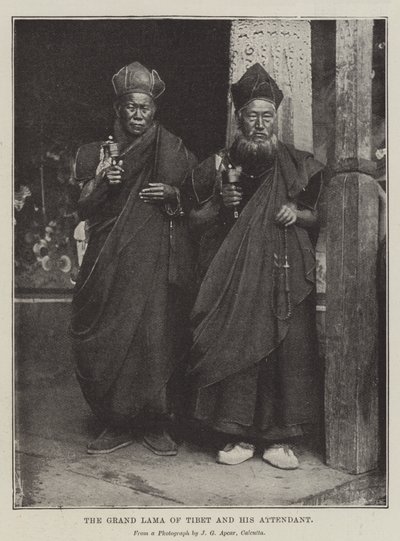 De Grote Lama van Tibet en zijn bediende door English Photographer