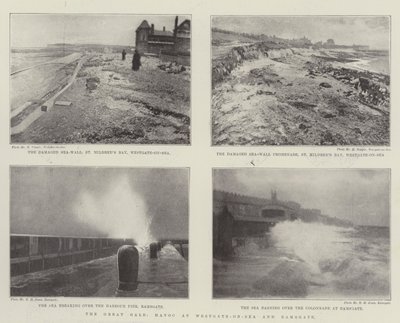 De grote storm, verwoesting in Westgate-on-Sea en Ramsgate door English Photographer