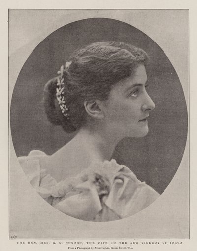 De eerbiedwaardige mevrouw G N Curzon, de vrouw van de nieuwe onderkoning van India door English Photographer