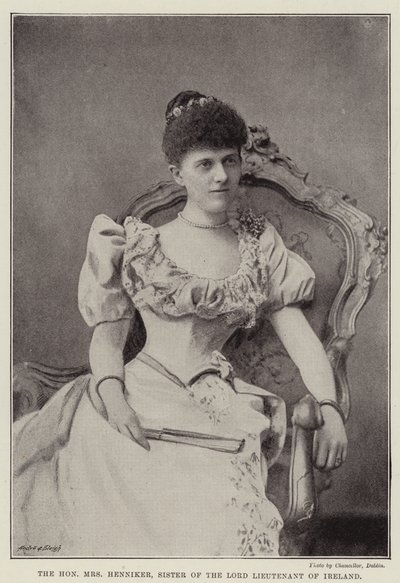 De eerbiedwaardige mevrouw Henniker, zus van de Lord Lieutenant van Ierland door English Photographer