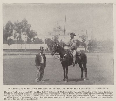 De Paardenbugler, verkocht voor £2627 ten behoeve van het Australische Bushmens Contingent, Adelaide. Illustratie voor The Illustrated London News, 26 mei 1900 door English Photographer