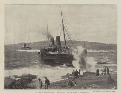 De Stoomboot van het Eiland Man Monas Isle op de Rotsen bij Castletown door English Photographer