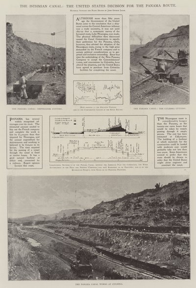 Het Isthmian-kanaal, de beslissing van de Verenigde Staten voor de Panama-route door English Photographer