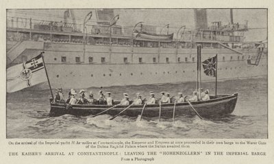 De aankomst van de keizer in Constantinopel, het verlaten van de Hohenzollern in de keizerlijke sloep door English Photographer