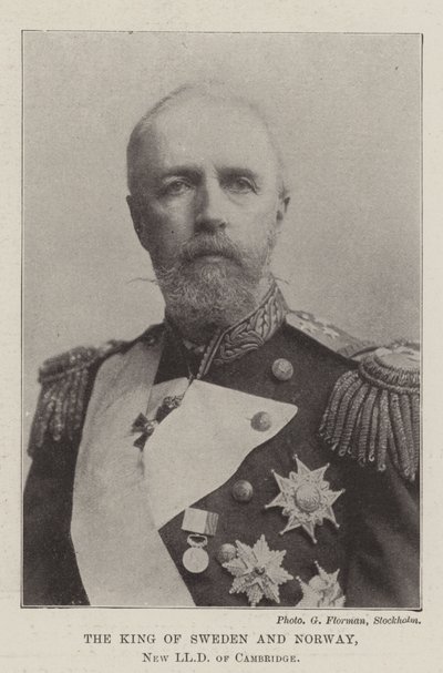 De koning van Zweden en Noorwegen, nieuwe LLD van Cambridge door English Photographer