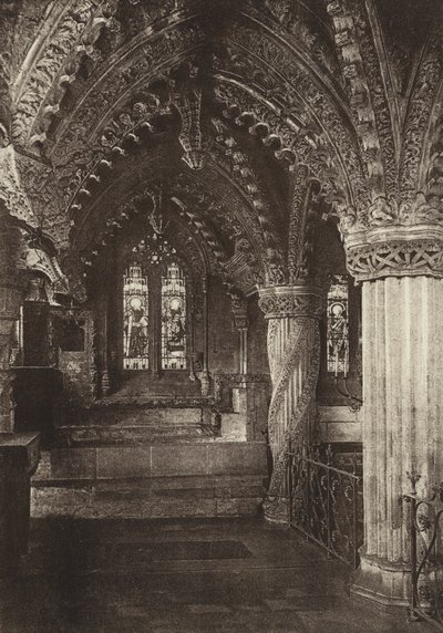 De Lady Chapel, Rosslyn Chapel, Midlothian (zw/w foto) door English Photographer
