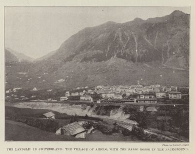 De Aardverschuiving in Zwitserland, het Dorp Airolo, met de Sasso Rosso op de Achtergrond door English Photographer