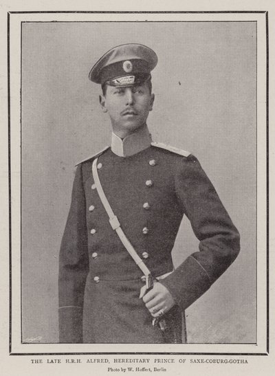 De overleden ZKH Alfred, erfprins van Saksen-Coburg-Gotha door English Photographer