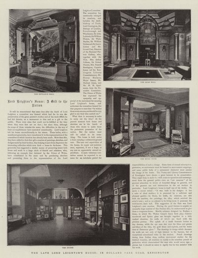 Het huis van de overleden Lord Leighton, in Holland Park Road, Kensington door English Photographer