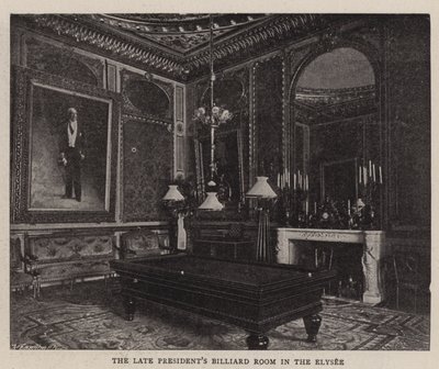 De biljartkamer van de overleden president in het Elysee door English Photographer