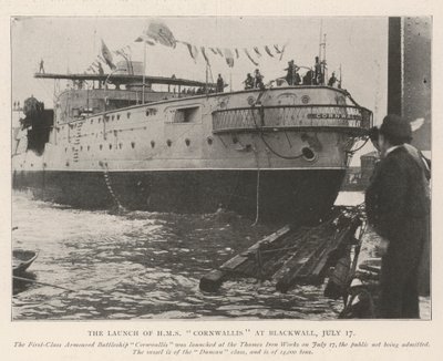 De Lancering van HMS Cornwallis in Blackwall, 17 Juli door English Photographer