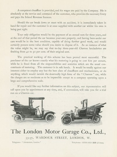 The London Motor Garage Co door English Photographer