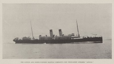 De nieuwe tweeschroefstoomboot Anglia van de London and North-Western Railway Company door English Photographer