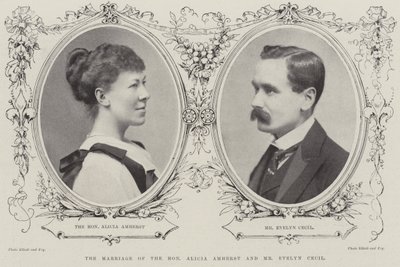 Het huwelijk van de eerwaarde Alicia Amherst en de heer Evelyn Cecil door English Photographer