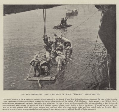 De Middellandse Zeevloot, Pinnace van HMS Hawke wordt getest door English Photographer