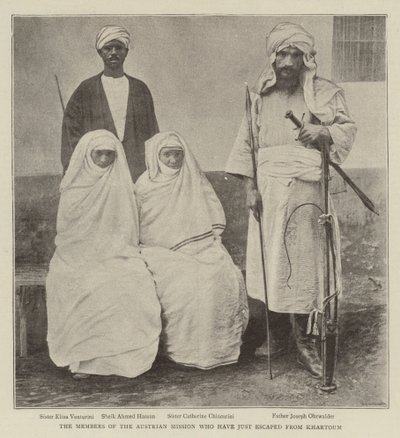 De Leden van de Oostenrijkse Missie die net uit Khartoum zijn ontsnapt door English Photographer