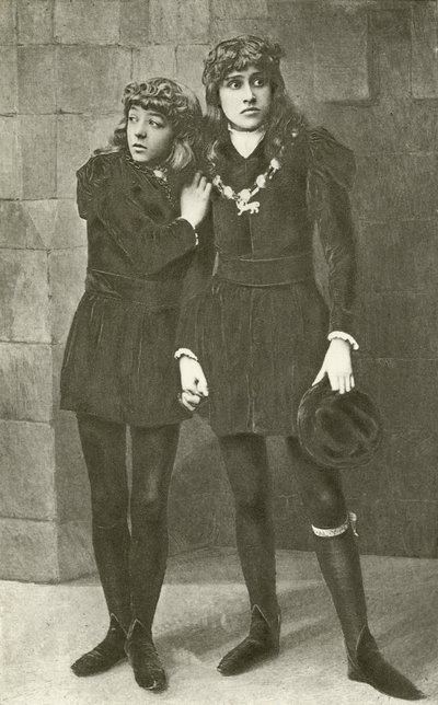 De Misses Isa Bowman en Bessie Hatton als de jonge prinsen in Richard III (gravure) door English Photographer