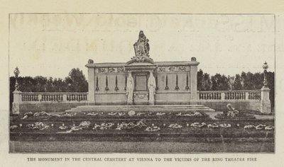 Het Monument op de Centrale Begraafplaats in Wenen voor de Slachtoffers van de Ringtheaterbrand door English Photographer