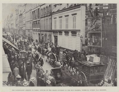 De Nationalistische Arrestaties in Parijs, Kantoren van de Grand Occident in de Rue Chabrol, waar M Guerin werd belegerd door English Photographer