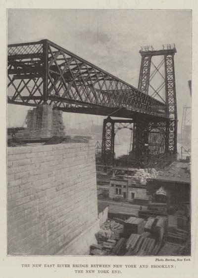 De nieuwe East River-brug tussen New York en Brooklyn, de New York-kant door English Photographer