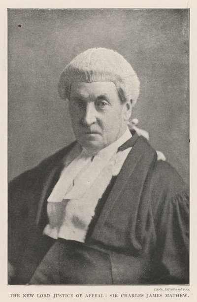 De nieuwe Lord Justice of Appeal, Sir Charles James Mathew door English Photographer