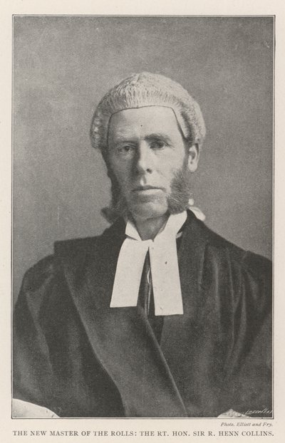De nieuwe Master of the Rolls, de zeer eerbiedwaardige Sir R Henn Collins door English Photographer