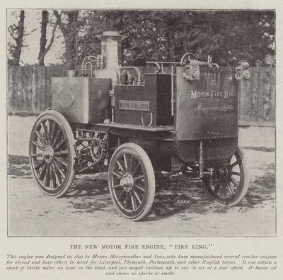 De nieuwe motorbrandweerwagen, Fire King door English Photographer