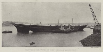 Het nieuwe koninklijke jacht Victoria en Albert, te water gelaten in Pembroke op 9 mei door English Photographer