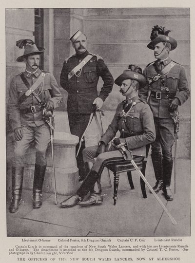De officieren van de New South Wales Lancers, nu in Aldershot door English Photographer