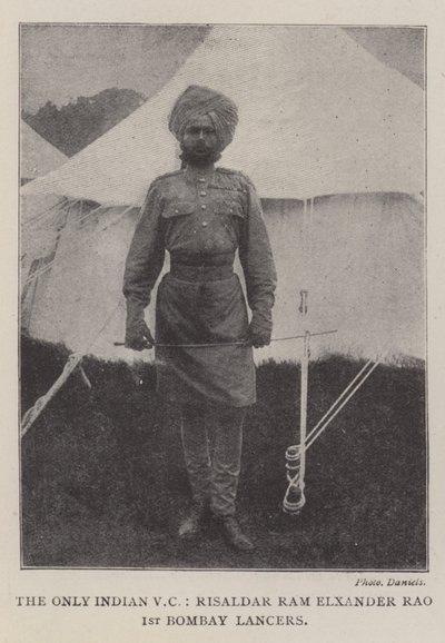 De enige Indiase VC, Risaldar Ram Elxander Rao, 1e Bombay Lancers door English Photographer