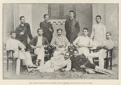 Het Parsee Vertegenwoordigend Cricketteam in Bombay, het Kampioensteam in India door English Photographer