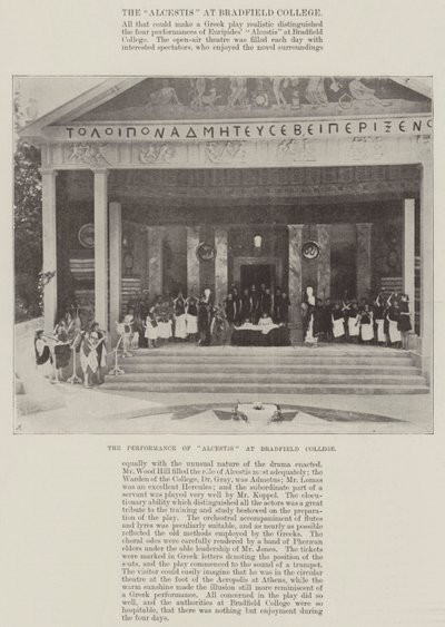 De Opvoering van Alcestis op Bradfield College door English Photographer