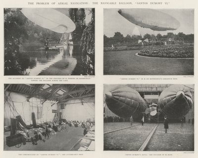 Het probleem van luchtvaart, de bestuurbare ballon, Santos Dumont VI door English Photographer
