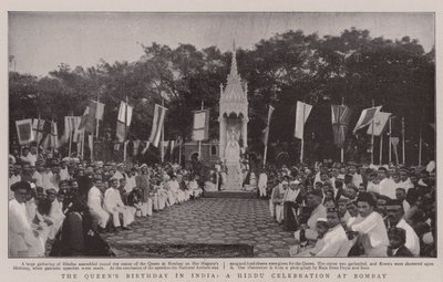 De Verjaardag van de Koningin in India, een Hindoeviering in Bombay door English Photographer