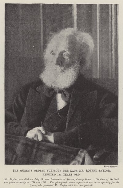 De oudste onderdaan van de koningin, de overleden Mr Robert Taylor, naar verluidt 134 jaar oud door English Photographer