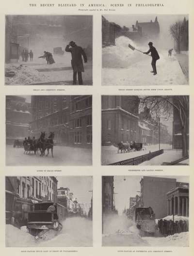 De recente sneeuwstorm in Amerika, scènes in Philadelphia door English Photographer