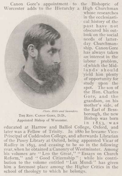 De Eerwaarde Canon Gore, DD, benoemd tot Bisschop van Worcester door English Photographer