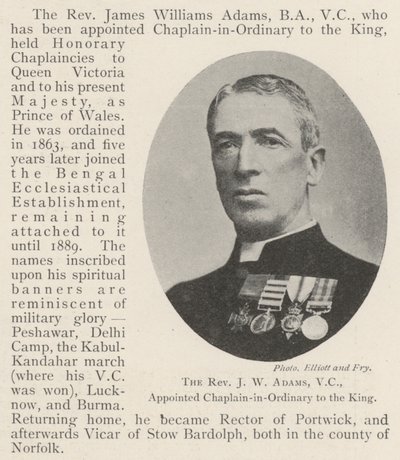 De Eerwaarde J W Adams, VC, benoemd tot Gewone Kapelaan van de Koning door English Photographer