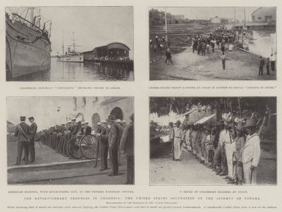 De revolutionaire onrusten in Colombia, de bezetting van de landengte van Panama door de Verenigde Staten door English Photographer