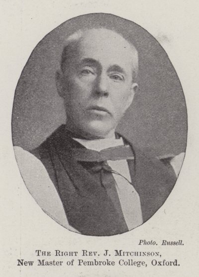 De zeer eerwaarde J Mitchinson, nieuwe meester van Pembroke College, Oxford door English Photographer